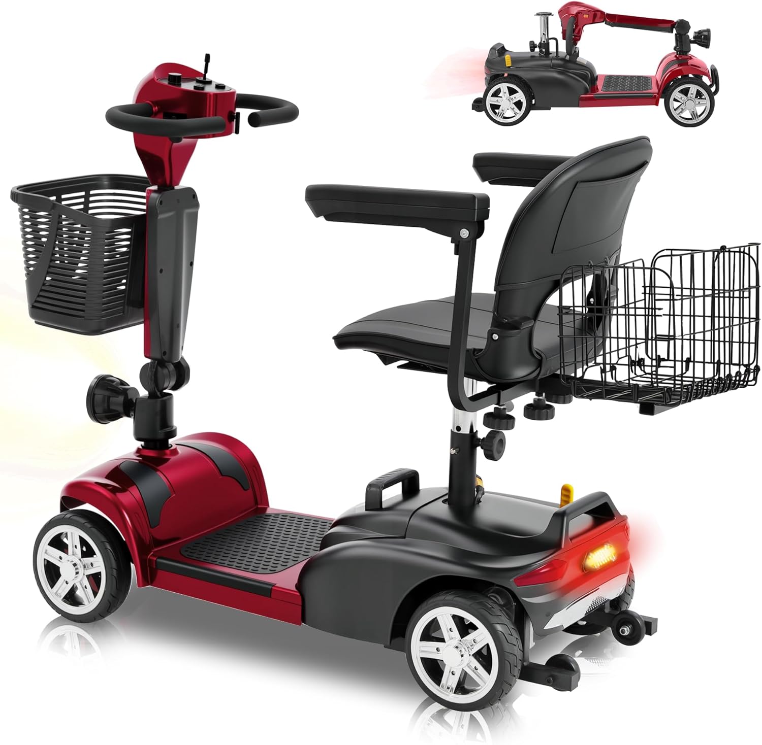 Ecomobi MS02 4-Wheel Mobility Scooter - 15 Miles (24km) Range - Stable & Compact Design