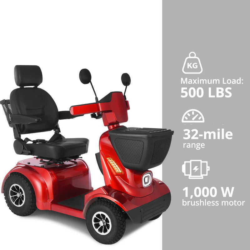 Ecomobi MS02 MAX Heavy Duty Mobility Scooter - 32 Miles (51km) Range - 35st (227kg) Capacity