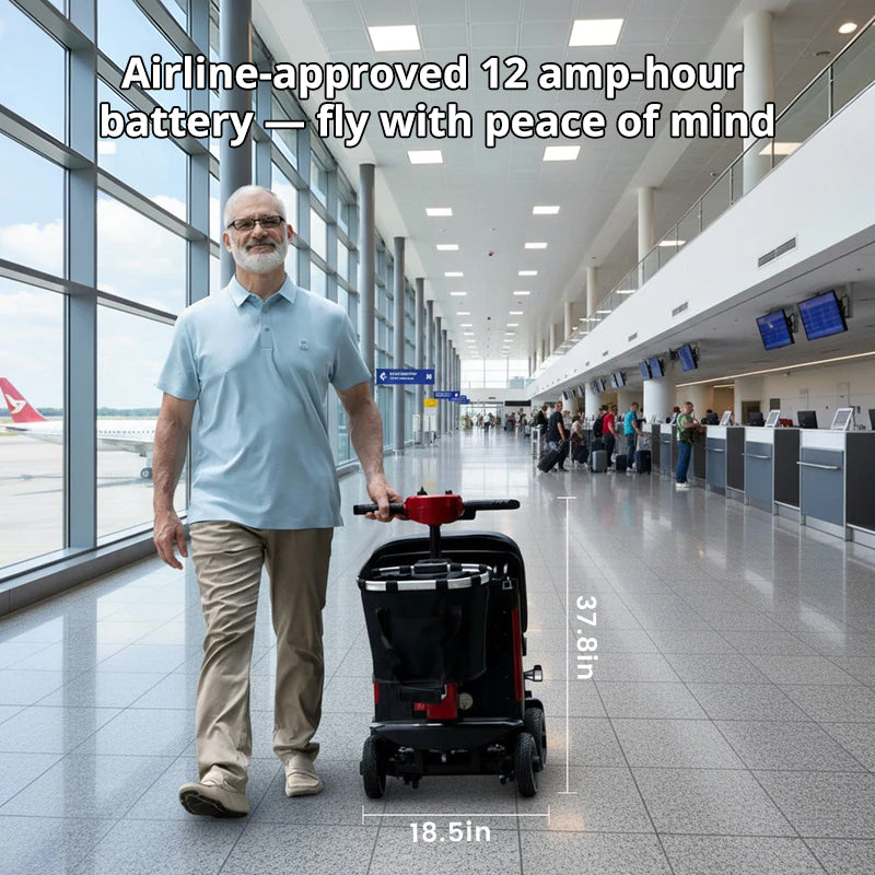 Ecomobi MS02-F Ultra Automatic Folding Mobility Scooter - 15 Miles (24km) Range - Flight Safe