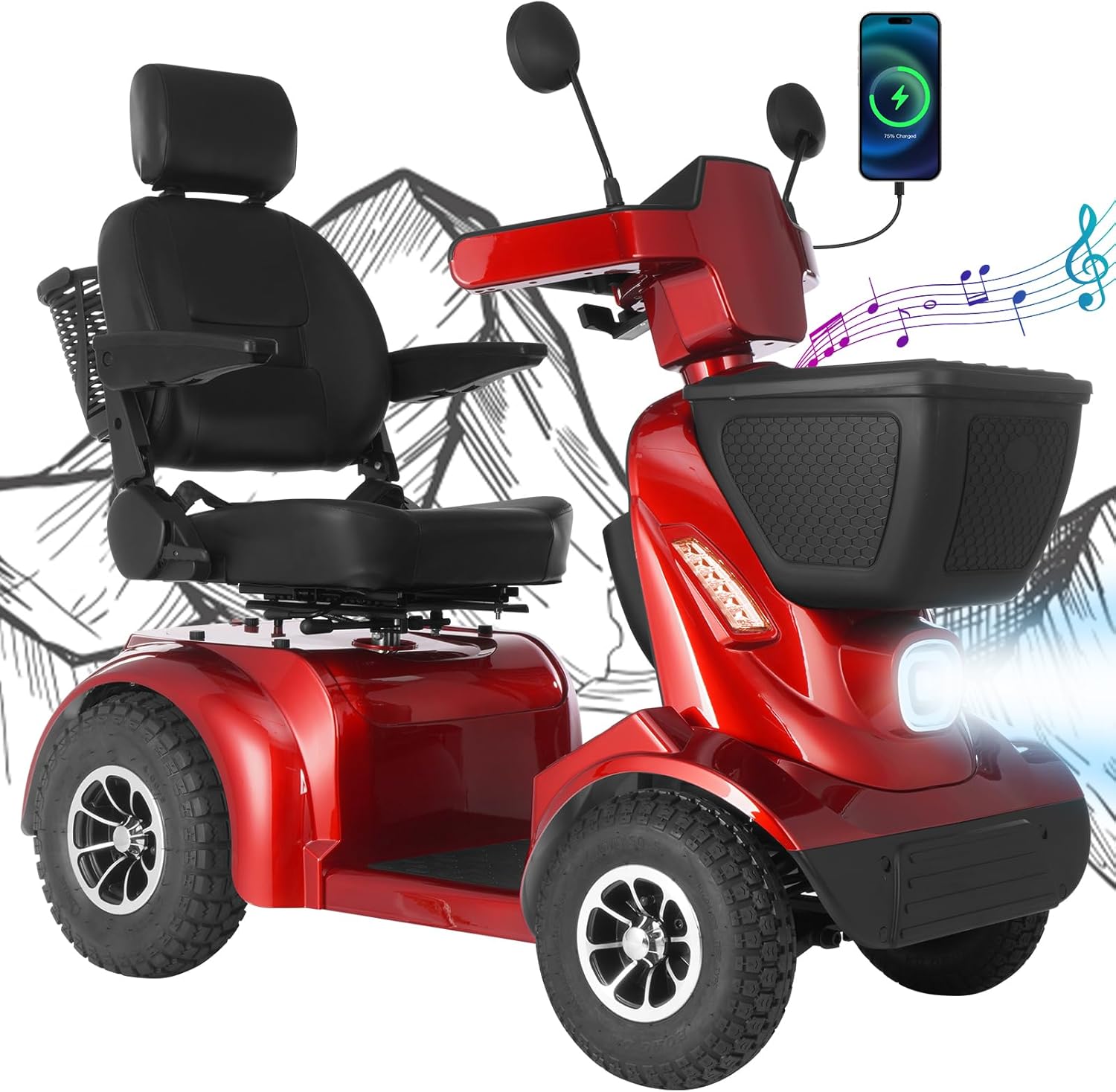 Ecomobi MS02 MAX Heavy Duty Mobility Scooter - 32 Miles (51km) Range - 35st (227kg) Capacity