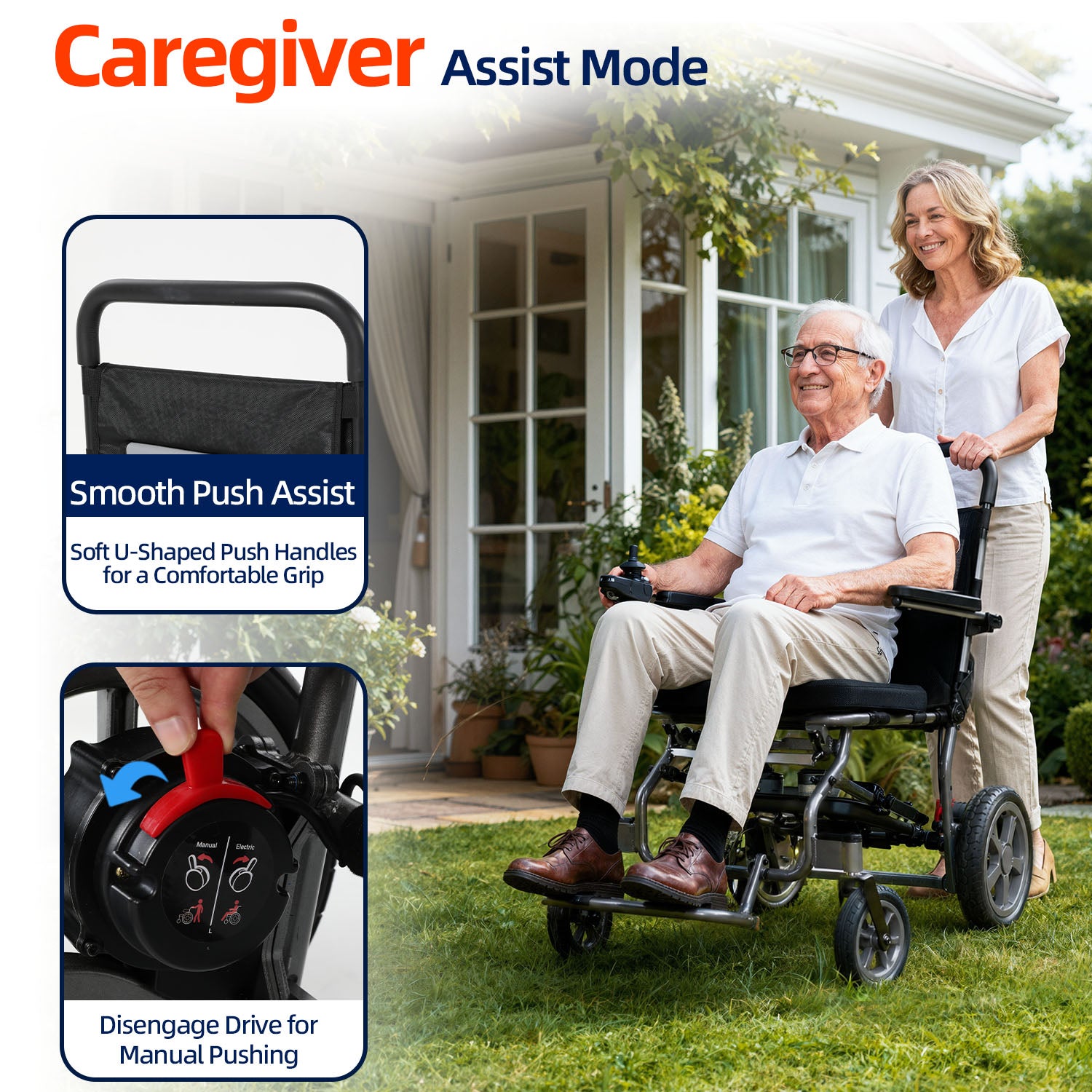 Ecomobi EW03 Lightweight Foldable Electric Wheelchair – Aluminium Alloy, 265 lbs Weight Capacity