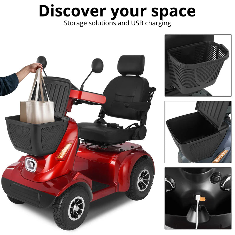 Ecomobi MS02 MAX Heavy Duty Mobility Scooter - 32 Miles (51km) Range - 35st (227kg) Capacity