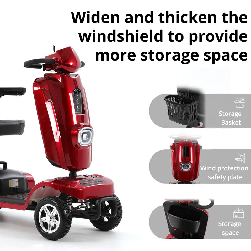 Ecomobi MS02 Plus Heavy Duty Mobility Scooter - 26 Miles Range - 28st - Class 3 Road Legal