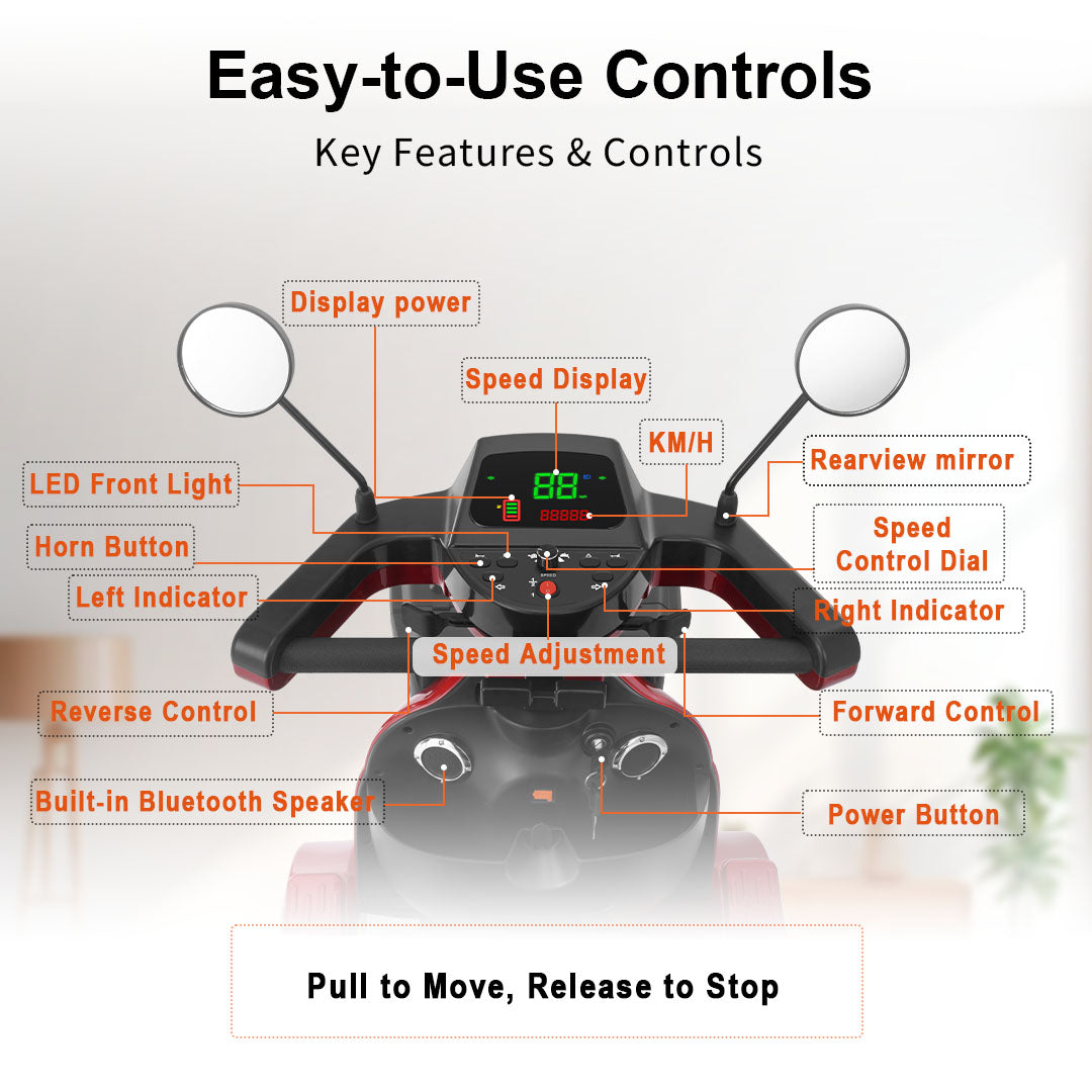 [ BACKORDER NOTICE ]Ecomobi MS02 MAX Heavy Duty Mobility Scooter - 32 Miles (51km) Range - 35st (227kg) Capacity
