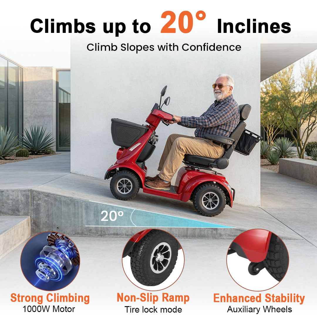 [ BACKORDER NOTICE ]Ecomobi MS02 MAX Heavy Duty Mobility Scooter - 32 Miles (51km) Range - 35st (227kg) Capacity