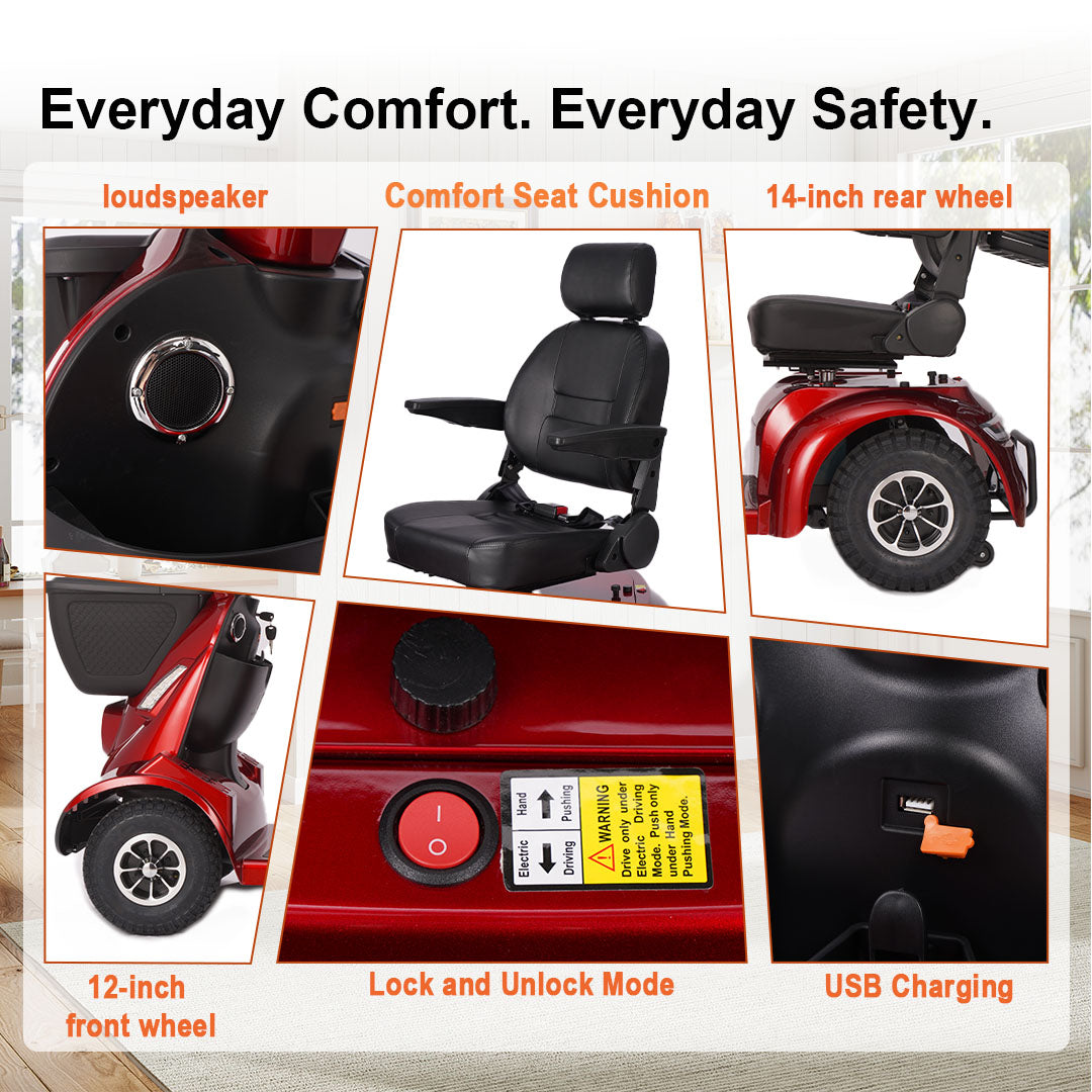 [ BACKORDER NOTICE ]Ecomobi MS02 MAX Heavy Duty Mobility Scooter - 32 Miles (51km) Range - 35st (227kg) Capacity