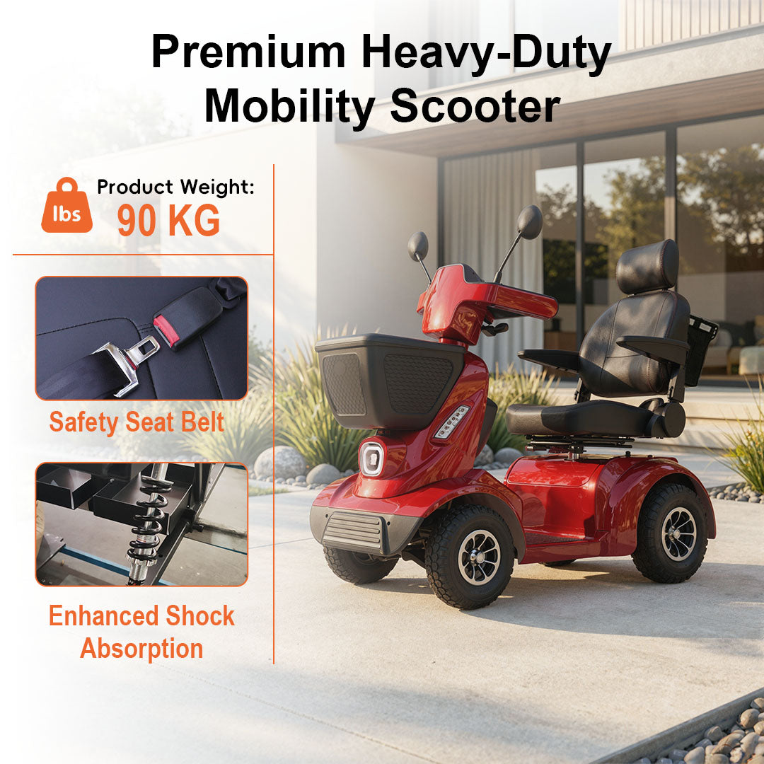 [ BACKORDER NOTICE ]Ecomobi MS02 MAX Heavy Duty Mobility Scooter - 32 Miles (51km) Range - 35st (227kg) Capacity