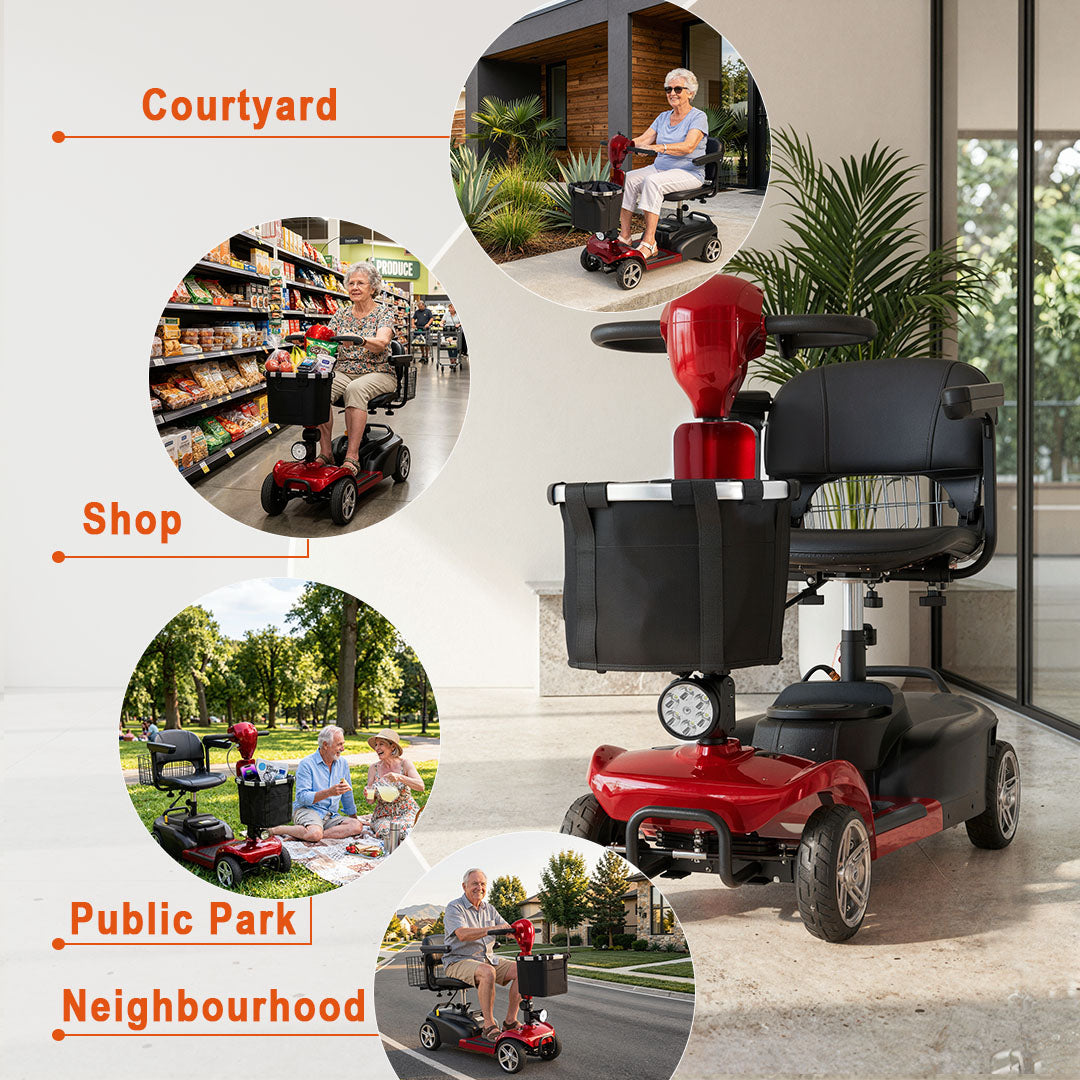Ecomobi MS02 4-Wheel Mobility Scooter - 15 Miles (24km) Range - Stable & Compact Design-1