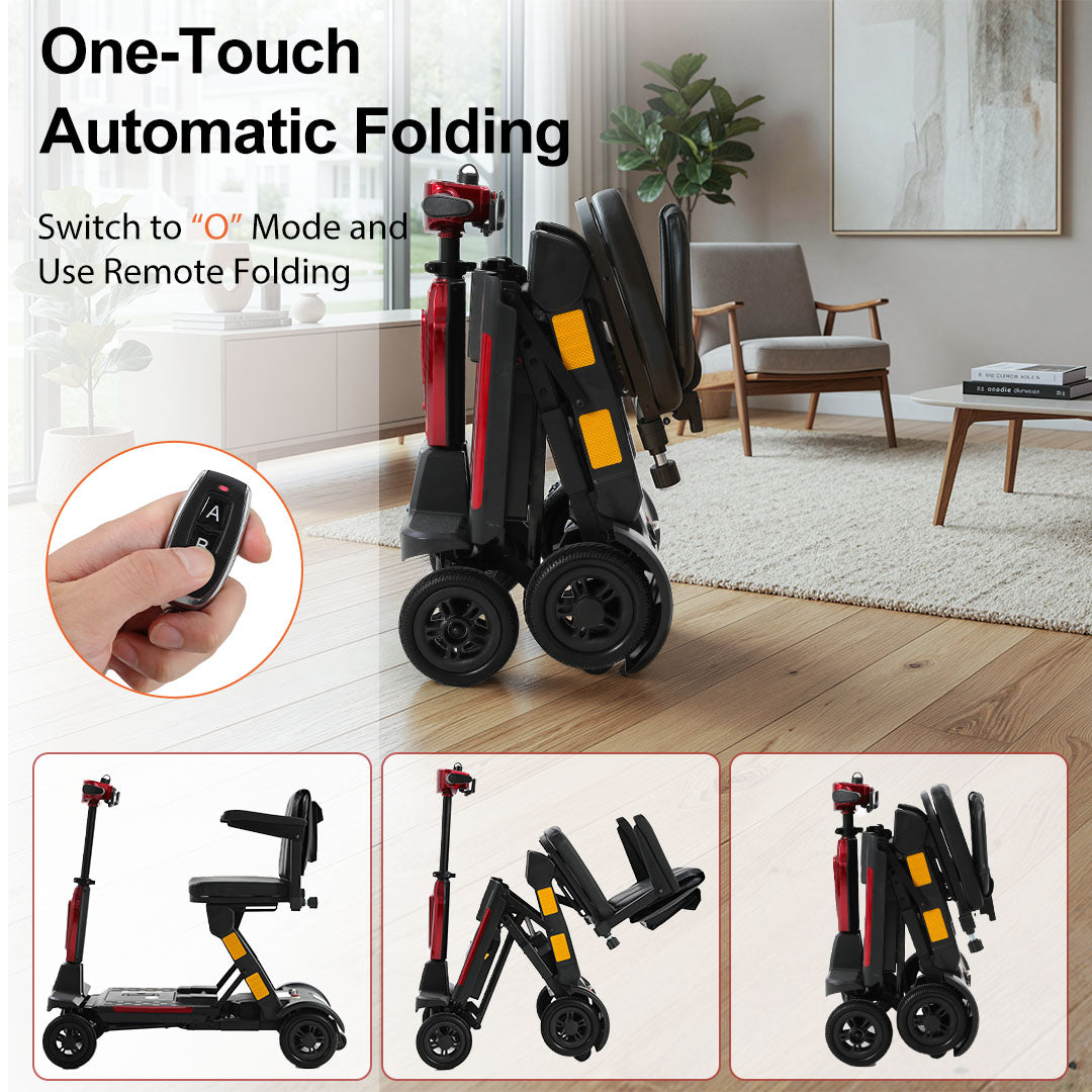 Ecomobi MS02-F Ultra Automatic Folding Mobility Scooter - 15 Miles (24km) Range - Flight Safe